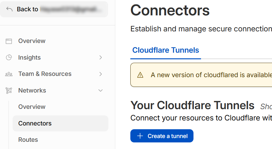 Cloudflared Connectorを選択